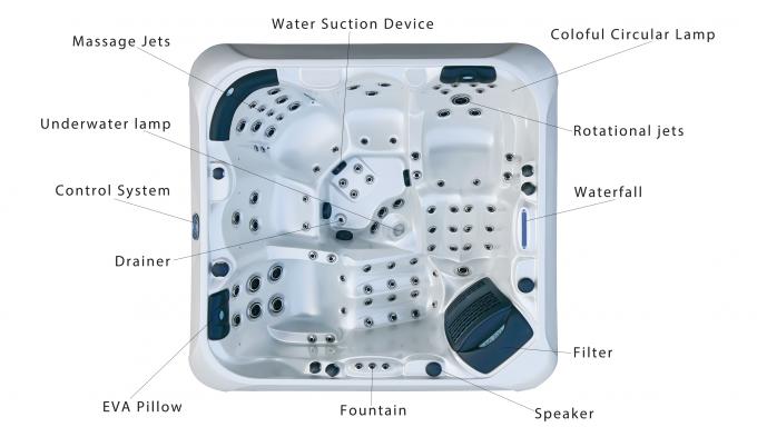 Wellness Spa Jacuzzii Outdoor Spa Hot Tub นวด Spa Tubs For 6 Person 0
