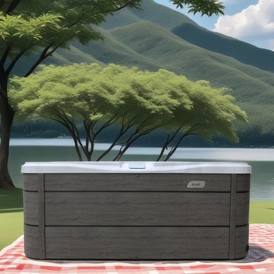 3-4 คน Jacussii Outdoor Spa ห้องน้ําอากาศร้อน พร้อมไฟ LED และพลังงาน- การออกแบบ