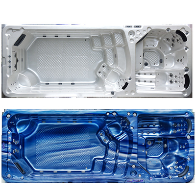 สระสปาว่ายน้ำแบบ Dual Zone สุดหรู อ่างน้ำวน สระว่ายน้ำกลางแจ้งแบบไม่มีที่สิ้นสุด