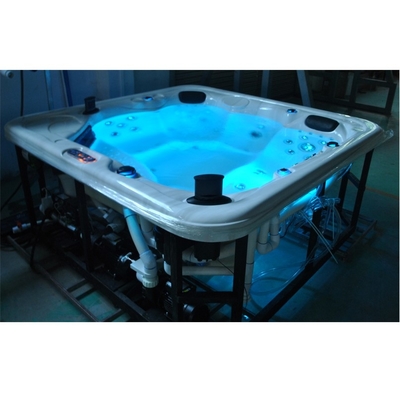 Villa 6 Person อ่างอาบน้ำนวดอะครีลิคสปาอ่างน้ำร้อนพร้อม Ozonator