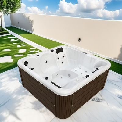 OEM สปา โรงงาน 5 คน นวด Whirlpool Jacuzzi ช้อปน้ําอุ่นกลางแจ้งที่มีระบบทําความสะอาดอัตโนมัติ