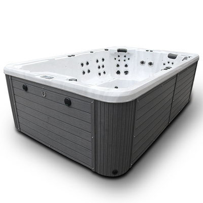 8 10 คน Outdoor Acrylic Swim Spas อ่างน้ำร้อน SAA สำหรับการออกกำลังกายว่ายน้ำ 3500L