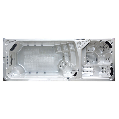 สระสปาว่ายน้ำแบบ Dual Zone สุดหรู อ่างน้ำวน สระว่ายน้ำกลางแจ้งแบบไม่มีที่สิ้นสุด